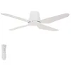 Image de Lucci Air Aria CTC - Ventilateur de plafond avec télécommande, montage plat, 20 cm, 4 pales Ø 122 cm, blanc