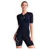 Image de Nuokix Trisuit à Manches Courtes Maillot de Bain Une pièce, Noir/Blanc, XL Femme