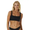 Image de Rip Curl Haut de Bikini Haut de Gamme Surf D-DD Cropped pour Femme, Noir, XL