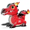 Image de EUGY Dragon Rouge   Puzzle 3D N° 085   Jouet Créatif en Carton Recyclé   pour Enfants dès 6 Ans et Adultes Jusqu’à 99 Ans   Puzzle Éducatif et Écologique