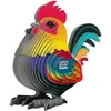 Image de EUGY Coq   Puzzle 3D N° 133   Jouet Créatif en Carton Recyclé   pour Enfants dès 6 Ans et Adultes Jusqu’à 99 Ans  Puzzle Éducatif et Écologique