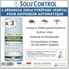 Image de 3 Aérosols Insecticide 250 ml au Pyrèthre Végétal - Compatible Diffuseur Automatique - Action Choc Contre Volants et Rampants