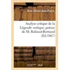 Image de Analyse critique de la Légende rustique, poème de M. Robinot-Bertrand en occasion ou reconditionné