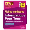 Image de Informatique Pour Tous - Programmation Python, langage SQL - CPGE scientifiques (1re et 2e années) - Fiches-méthodes et exercices corrigés en occasion ou reconditionné
