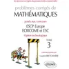 Image de Problèmes corrigés de Mathématiques posés aux concours ESCP Europe, ECRICOME, ESC - option technologique - tome 3 en occasion ou reconditionné