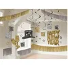 Image de Kit de décoration - Happy New Year - Noir Or Argent - 28 décorations - Guirlandes et suspensions - Mixte