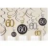 Image de Suspensions 60 Ans - Or / Argent - Lot de 12 - Décoration Anniversaire