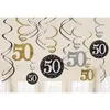 Image de Suspensions - 50 Ans - Or / Argent - Lot de 12 - Décoration de fête - Anniversaire