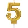 Image de Bougie Anniversaire - AMSCAN - Chiffre 5 - Or - Multicolore