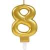 Image de Bougie danniversaire chiffre 8 dorée avec socle plastique