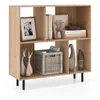 Image de COSTWAY Bibliothèque à 4 Cubes Pieds en Métal Étagère de Rangement Horizontale à 2 Niveaux pour Salon Chambre Bureau Naturel