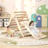 Image de COSTWAY Toboggan 2 en 1 en Bois de Hêtre Solide Structure Stable Charge 50KG pour Enfants 1 An+ Naturel