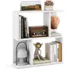Image de Costway bibliothèque à 3 niveaux, etagère de présentation pour petit espace, table d'appoint autoportante, pour bureau, salon, chambre, blanc