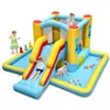 Image de GOPLUS Château Gonflable pour Enfants 3-10 Ans avec Toboggan/Trampoline/Panier de Basketsans SouffleurCharge 90KG