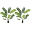 Image de Lot de 2 Palmiers Areca Artificiels de 140 cm - COSTWAY - Faux Plante en Pot de Pépinière Remplis de Ciment Maison Bureau