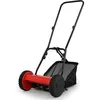 Image de Tondeuse à Gazon Manuelle COSTWAY Largeur de Coupe 30cm Hauteur de Coupe de 15 à 40MM Bac 185L 2 Roues Antidérapantes Rouge