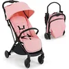 Image de Poussette Compacte Bébé COSTWAY-Pliant par Gravité à une Main-Dossier Incliné-Auvent Repose-pieds Réglables-0-36 Mois-15KG- Rose