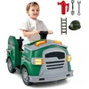Image de COSTWAY 12V Camion de Pompiers Électrique Enfant avec Musique & Alarme & Klaxon Volant & Pédale 5 Accessoires 3-8 Ans Vert