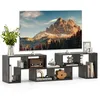 Image de COSTWAY 65 Meuble TV en 3 Pcs Modulaire Étagère Bibliothèque Modulable pour Salon Chambre Meuble TV Bois 135x30x43cm Gris