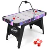 Image de Table Air Hockey COSTWAY Moteur 12 V Coussin dAirScore Numérique LEDDistributeurs2 Propulseurs Palets Surface de Jeu 133x65cm