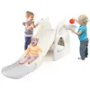 Image de Toboggan 4 en 1 COSTWAY avec Panier de Basket Jeu de Lancer dAnneaux Ballon Pompe & Anneaux 3 Ans + Motif Panda