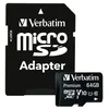 Image de Verbatim Premium - Carte mémoire flash (adaptateur SD inclus(e)) - 64 Go - Class 10 - microSDXC UHS-I en occasion ou reconditionné