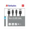 Image de Verbatim Micro Usb Câble Sync & Charge 100cm Noir + 30 Cm Noir