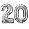 Image de Ballon chiffre 20 argent - AMSCAN - Hauteur 66cm