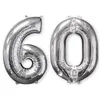 Image de Ballons chiffre 60 - AMSCAN - Argent - Pour décoration intérieure ou extérieure