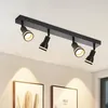 Image de Homefire Spot de Plafond4 Ampoules Noir Salon Spot Orientable GU10 Spot Lampe Moderne pour Cuisine Chambre Couloir Sans