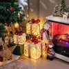 Image de GOPLUS Lot de 3 Boîte Cadeaux LED Boites à Cadeaux Lumineux à Piles avec noeuds Rouges 60 Lumières LED et Minuterie 6 Heures