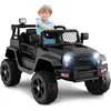 Image de Costway 12v Voiture Électrique Enfants Avec Télécommande 2,4g,démarrage Progressif, Charge 30kg Pour 3-7 Ans Noir