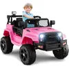 Image de Costway 12v Voiture Électrique Enfants Avec Télécommande 2,4g,démarrage Progressif, Charge 30kg Pour 3-7 Ans Rose