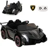Image de Costway 12v Lamborghini Voiture Electrique Enfants Avec Télécommande 2,4g,démarrage Lent, Charge 30kg Pour 3-8 Ans Noir