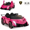 Image de Costway 12v Lamborghini Voiture Electrique Enfants Avec Télécommande 2,4g,démarrage Lent, Charge 30kg Pour 3-8 Ans Rose