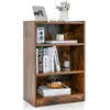 Image de Bibliothèque 3 niveaux, étagère de rangement scandinave, hauteurs réglable 18 positions (marron)