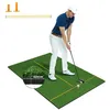 Image de COSTWAY Tapis de Frappe de Golf 152x92x32cm-Gazon Synthétique-2 Positions de Tee-2 Bâtons dAlignement-6 Trous de Tee Pré-percés
