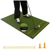 Image de COSTWAY Tapis de Frappe de Golf 152x92x2cm-Gazon Synthétique-2 Positions de Tee-2 Bâtons dAlignement-6 Trous de Tee Pré-percés