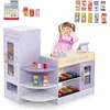 Image de Costway Épicerie Enfants En Bois Avec 13 Accessoires & Distributeur Automatique, Jeu D'imitation Pour Enfants De 3-8 Ans