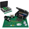 Image de Mallette de Poker - COSTWAY - 600 Jetons + 6 Jeux de 54 Cartes + 5 dés + 3 Dealer Croupiers et Mélangeur de Cartes Feutre de