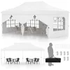 Image de COSTWAY Tente de Réception Chapiteau 3x6M-6 Parois Latérales Amovibles-Protection Solaire UPF50+Etanche-Sac de Transport-Blanc