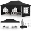 Image de COSTWAY Tente de Réception Chapiteau 3x6M-6 Parois Latérales Amovibles-Protection Solaire UPF50+Etanche-Sac de Transport-Noir