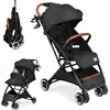 Image de Costway poussette canne pliable bébé 0-3 ans avec dossier et auvent réglables, moustiquaire, roues avec frein