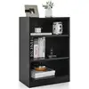 Image de Bibliothèque 3 niveaux, étagère de rangement scandinave, hauteurs réglable 18 positions (noir)
