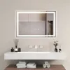 Image de COSTWAY 60 x 40 cm Miroir de Salle de Bain 3000-6000k Fonction Mémoire Affichage Temps/Température Interrupteur Tactile IP44