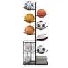 Image de COSTWAY Rangement pour Equipement Sportif-7 Tiges Suspendues Amovible-Panier Latéral pour Balles-Etagère Inférieure-Patins