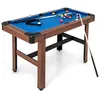 Image de DREAMADE Table de Billard 122 CM avec Ensemble Complet de Boules 2 Queues Craies Brosse Triangle pour Salle de Jeu Bleu