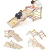Image de Toboggan Enfant - GOPLUS - 7 en 1 Triangle Escalade Montessori en Bois avec Rampe descalade Réversible pour 1 an+ Charge 60KG