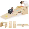 Image de GOPLUS Toboggan Enfant Jeu Escalade Montesori Échelle et Rampe descalade réversible Bascule Tabouret pour 1 Ans+ Charge 60KG