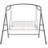 Image de 2 en 1 portique balançoire extérieur 1 place, cadre support siège suspendu hamac, sans banlançoire (noir2 en 1,180x133x182cm)